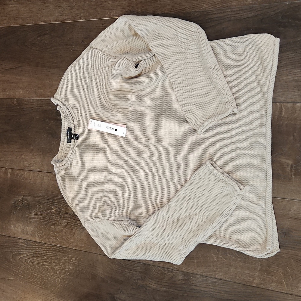 Aqua Roll Neck Crew Neck 100% Cotton Oversized Sweater NWT